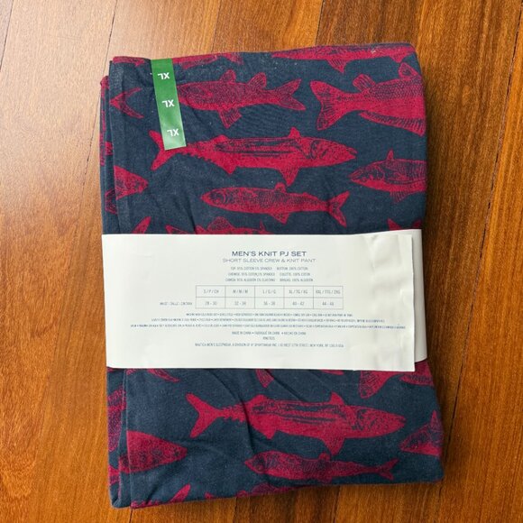 NEW Sz XL Nautica Pajama Set  - with SS t-shirt and Fish Pants - Picture 2 of 5